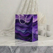 Çabuklar A.Ş Eczane/Hediyelik & Alışveriş Karton Çanta Körüklü Mor Dalgalar (20x10x23,50 cm) - 25 Adet
