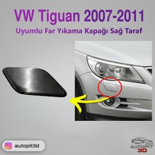 AutoPit 3D Volkswagen Tiguan (2007–2011) Uyumlu Far Yıkama Kapağı (Sağ Taraf)