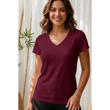 Thiff Gymwear Kadın Kısa Kollu V Yaka Basic Tişört (T-Shirt)