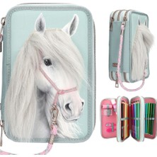 Miss Melody 3 Katlı Içi Dolu Kalem Çantası Horse Head Application 13692