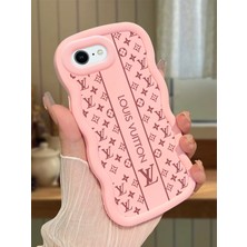 Ucuc iPhone 6 Plus/6s Plus Uyumlu Pembe Silikon Kılıf Kamera Korumalı Darbe Emici Tasarım Şık Baskı Kılıf
