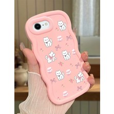 Ucuc iPhone 7/8/se 2020 2022 Uyumlu Pembe Silikon Kılıf Kamera Korumalı Darbe Emici Tasarım Şık Baskı Kılıf