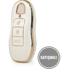 Satışmax Porsche Cayenne Panamera Macan Smart Nano Anahtar Kılıfı Beyaz