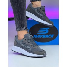 Mayback Erkek Sneaker Ortopedik Tabanlı Gri-Siyah Günlük Spor Ayakkabı