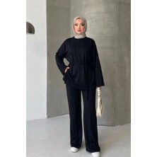 Thiff Tesettür Önü Bağlamalı Oversize Çimalı Modal Takım
