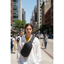 Newish Polo Çapraz Kabuklu Sırt Çantası-Tek Sırt Askılı Body Bag USB ve Kulaklık Çıkışlı-Uziko 2406