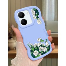 HONTINGA Vivo Y27S Uyumlu Kılıfı Düşüme Önleyici Basitlik Anti Düşme Darbeye Dayanıklı Basit Mavi Yumuşak Silikon Telefon Kılıfı Çiçek Desen K9-0079