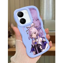 HONTINGA Vivo Y27S Uyumlu Kılıfı Düşüme Önleyici Basitlik Anti Düşme Darbeye Dayanıklı Basit Mavi Yumuşak Silikon Telefon Kılıfı Karikatür Desen K9-0081