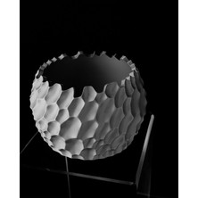 Mays 3D Studio Modern Dokulu Dekoratif Saksı – Minimal Tasarım 3D Baskı Çiçek Saksısı – Ev ve Ofis Dekoru