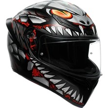 Agv Kask/k1 S E2206 Lyzard Matt Black Grey Red Configuration
