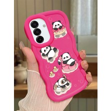 HONTINGA Samsung Galaxy A17 Uyumlu Kılıfı Düşüme Önleyici Basitlik Anti Düşme Darbeye Dayanıklı Basit Kırmızı Yumuşak Silikon Telefon Kılıfı Panda Desen K9-0086