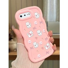Ucuc iPhone 7 Plus/8 Plus Uyumlu Pembe Silikon Kılıf Kamera Korumalı Darbe Emici Tasarım Şık Baskı Kılıf