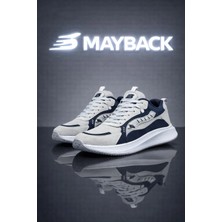 Mayback Erkek Spor Ayakkabı Gri-Lacivert Ortopedik Taban ile Günlük Kullanıma Uygun
