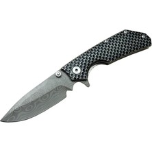 Najmaddin Damascus Dms 2 16 Gri Kamp Çakı 21CM- Yarı Otomatik, Kemerlikli, Metal Sap Çerçici Na