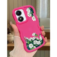 HONTINGA Vivo Y02S Uyumlu Kılıfı Düşüme Önleyici Basitlik Anti Düşme Darbeye Dayanıklı Basit Kırmızı Yumuşak Silikon Telefon Kılıfı Çiçek Desen K9-0079