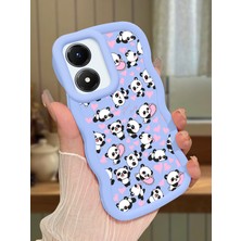 HONTINGA Vivo Y02S Uyumlu Kılıfı Düşüme Önleyici Basitlik Anti Düşme Darbeye Dayanıklı Basit Mavi Yumuşak Silikon Telefon Kılıfı Panda Desen K9-0078