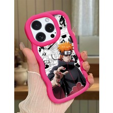 HONTINGA iPhone 15 Pro Max Uyumlu Kılıfı Düşüme Önleyici Basitlik Anti Düşme Darbeye Dayanıklı Basit Kırmızı Yumuşak Silikon Telefon Kılıfı Naruto Desen K9-0084