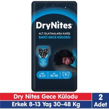 Huggies Drynites Erkek 8-13 Yaş Emici Gece Külodu 30-48 kg 9x2 18 Adet
