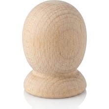 Üçer Ahşap Oval Form Kayın Ağacı Mobilya Kulbu - 37MM Elips Dolap ve Çekmece Kulbu ( 1 Adet )