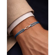 Eastwest 925 Ayar Gümüş Zincir Aşk Şans Mavi Ip Bileklik