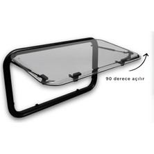 Babarvy Cam Amortisörlü Karavan Pencere & Cam 50X30 Cm- 90° Açılır