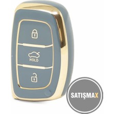 Hyundai Tucson Elantra I20 I30 I30 I40 IX25 IX35 Anahtar Kılıfı Anahtarsız Çalıştırma Gri/gold