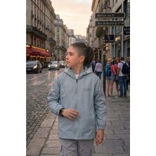 Pina Kids Erkek Çocuk Kapüşonlu Kolları Şeritli Baskılı Bondik Kumaş Mevsimlik Mont MM5011