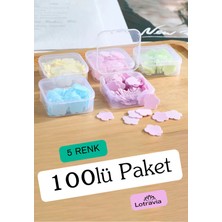 Lotravia 100 Yaprak Eriyen Mini Kağıt Sabun 5 Paket Çocuk, Okul ve Kamp İçin Renkli Seçenekler