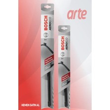 Arte Mitsubishi Attrage | 2018-2026 Uyumlu | Bosch Aeroeco/flatwiper Serisi Ön Silecek Takımı | 2'li Set |