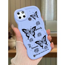 Ucuc Realme C21Y/C25Y Uyumlu Mavi Silikon Kılıf Kamera Korumalı Darbe Emici Tasarım Şık Baskı Kılıf