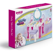 Dolu Unicorn Makyaj Masası ve Tabure Seti Eğitici İçerik ile 12 Parça Oyun Seti Unisex 0-10 Yaş