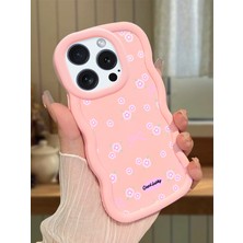 Ucuc iPhone 14 Pro Uyumlu Pembe Silikon Kılıf Kamera Korumalı Darbe Emici Tasarım Şık Baskı Kılıf