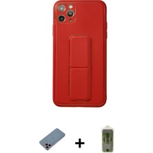 Marsilyan™- iPhone 11 Pro Max Kılıf Akış Doku - Siyah Joko Magic 5d Hayalet Cam + Pembe Shine Kamera Lens Koruma Cam