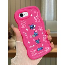 Ucuc iPhone 6 Plus/6s Plus Uyumlu Fuşya Silikon Kılıf Kamera Korumalı Darbe Emici Tasarım Şık Baskı Kılıf