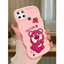 Ucuc Realme C21Y/C25Y Uyumlu Pembe Silikon Kılıf Kamera Korumalı Darbe Emici Tasarım Şık Baskı Kılıf