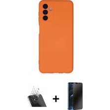 Marsilyan™- Galaxy A24 4g Kılıf Ahenk Serisi - Siyah 3D Antistatik Hayalet Cam Ekran Koruyucu + Şeffaf Kamera Lens Koruma Cam