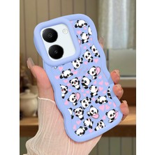 HONTINGA Vivo Y27S Uyumlu Kılıfı Düşüme Önleyici Basitlik Anti Düşme Darbeye Dayanıklı Basit Mavi Yumuşak Silikon Telefon Kılıfı Panda Desen K9-0078