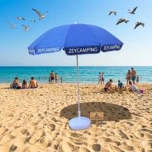 Zey Camping Su Geçirmez Plaj Şemsiyesi 200 CM Polyester Kumaş  Bahçe Balkon Teras Şemsiyesi (Taşıma Çantalı)