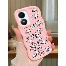 HONTINGA Vivo Y02S Uyumlu Kılıfı Düşüme Önleyici Basitlik Anti Düşme Darbeye Dayanıklı Basit Pembe Yumuşak Silikon Telefon Kılıfı Panda Desen K9-0078