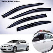 Caraks Seat Leon Mügen Cam Rüzgarlığı Abs Krom Nikelajlı Cam Rüzgarlığı 2013-2020 Arası 4 Lü Set