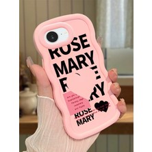 Ucuc iPhone 16E/17E Uyumlu Pembe Silikon Kılıf Kamera Korumalı Darbe Emici Tasarım Şık Baskı Kılıf