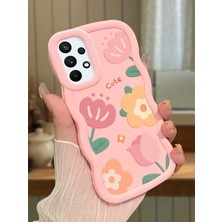 Ucuc Samsung Galaxy A73 Uyumlu Pembe Silikon Kılıf Kamera Korumalı Darbe Emici Tasarım Şık Baskı Kılıf