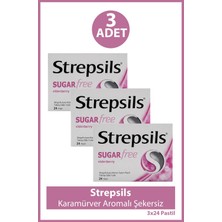Strepsils Karamürver Aromalı Şekersiz 24 Pastil 3 Adet