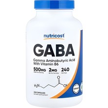 Nutricost, Ga.ba With Vitamin B6,500MG, 240 Kapsül