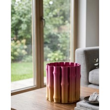 Kont Modern 3D Baskı Mor Sarı Vazo Ev Ofis Dekorasyon Şık Tasarım