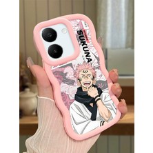 HONTINGA Vivo Y27S Uyumlu Kılıfı Düşüme Önleyici Basitlik Anti Düşme Darbeye Dayanıklı Basit Pembe Yumuşak Silikon Telefon Kılıfı Naruto Desen K9-0085