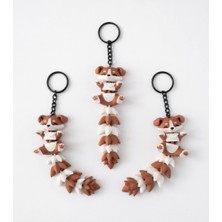 My Craft 3D MYCRAFT3D 3'lü Hareketli Eklemli Köpek Anahtarlık - Sevimli Hayvan Figürlü Aksesuar Stres Oyuncağı Figür 3D