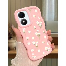 Ucuc Vivo Y02S Uyumlu Pembe Silikon Kılıf Kamera Korumalı Darbe Emici Tasarım Şık Baskı Kılıf