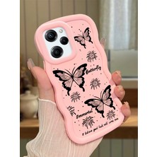 Ucuc Poco X5 Pro 5g Uyumlu Pembe Silikon Kılıf Kamera Korumalı Darbe Emici Tasarım Şık Baskı Kılıf