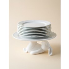 My Craft 3D MYCRAFT3D Dekoratif Tavşan Figürlü Tatlı Tabağı Standı Pasta Standı Mutfak Servis Standı 15X15 Şık Hediye